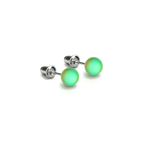 Émeraude | Argent sterling .925 | Mini Boucles D'Oreilles Sirène En Verre